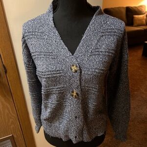 Cupcakes & Cashmere Women's Blue Cardigan Sweater